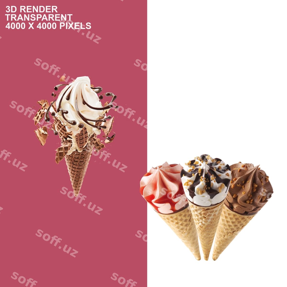 Muzqaymoq shaffof fon | Ice cream transparent background