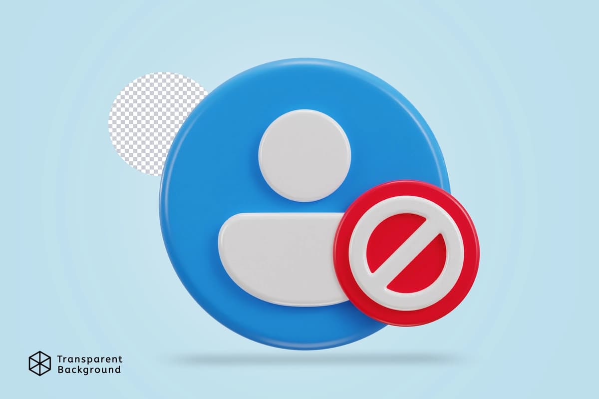 3D foydalanuvchi rad etish vektor belgisi tasviri | 3d user rejection vector icon illustration