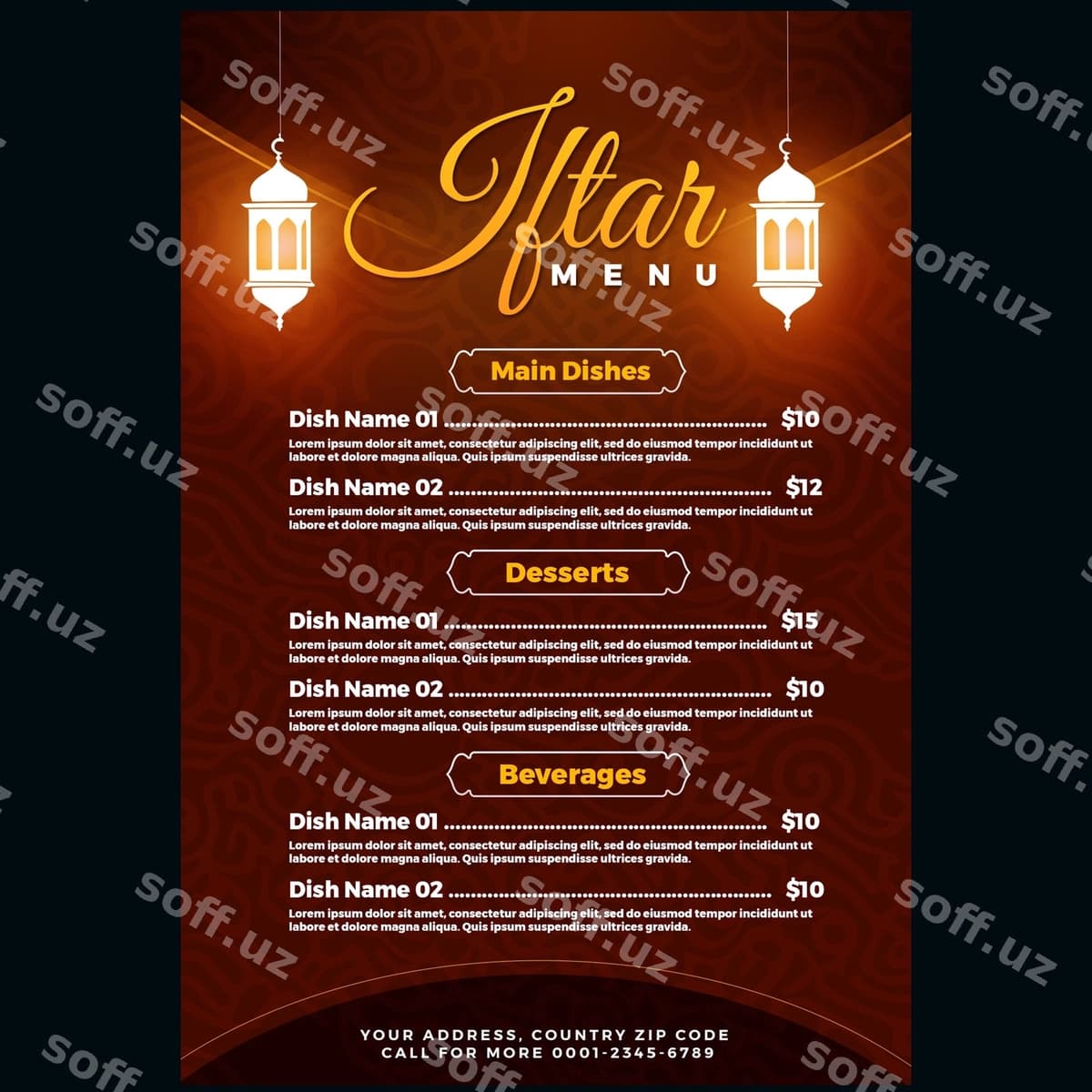 Iftor menyu shablon dizayni | Iftar menu template design