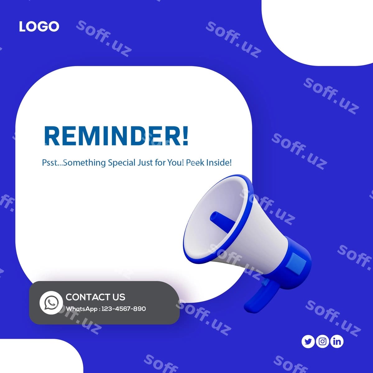 Ijtimoiy tarmoqlardagi muhim e'lon posti | Important social media announcement post