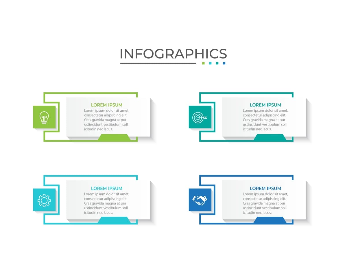 Taqdimot biznes infografik shablon 4 variant vektor bilan | Presentation business infographic template with 4 options vector