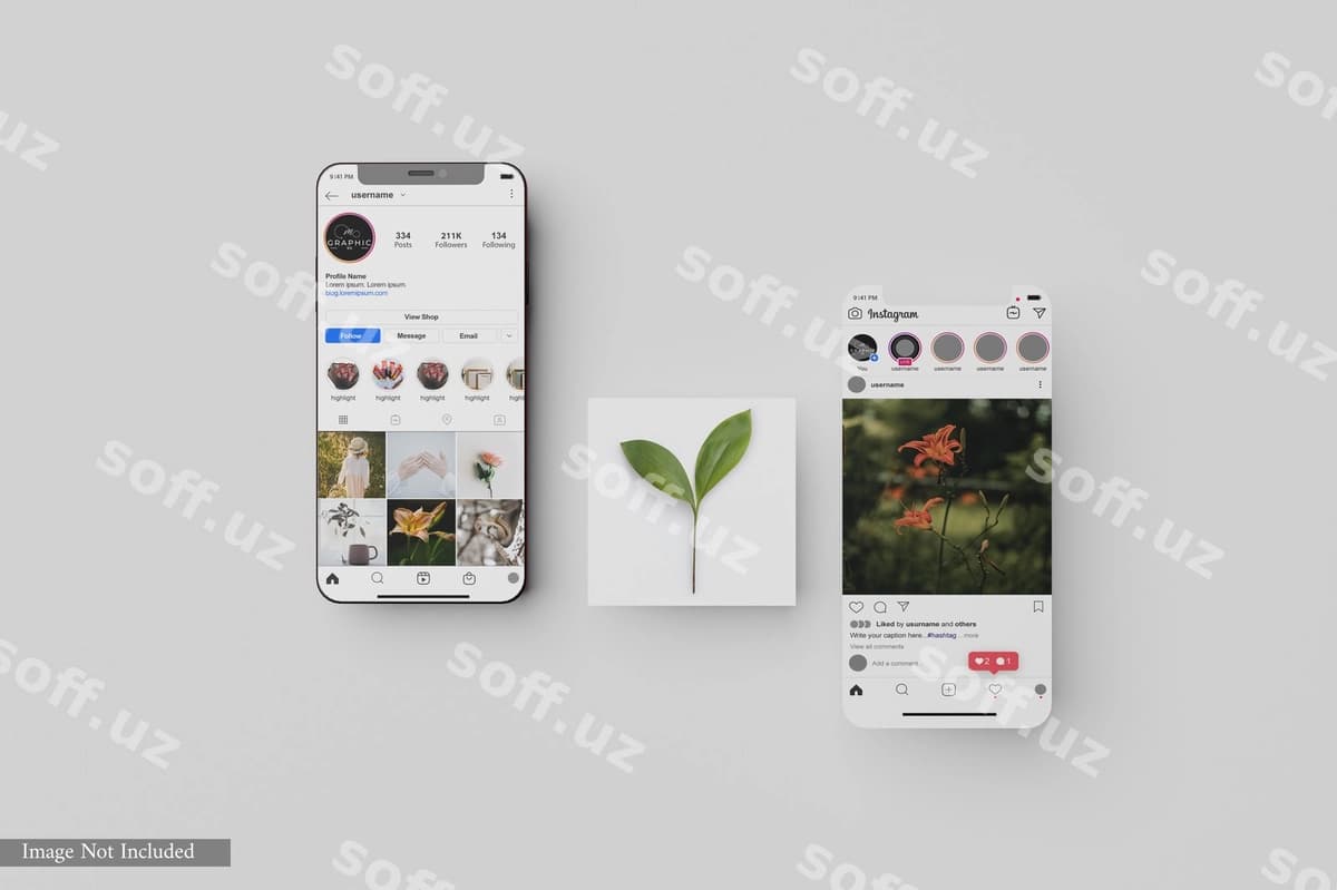 Instagram posti akillı telefon namunasi | Instagram post smartphone mockup