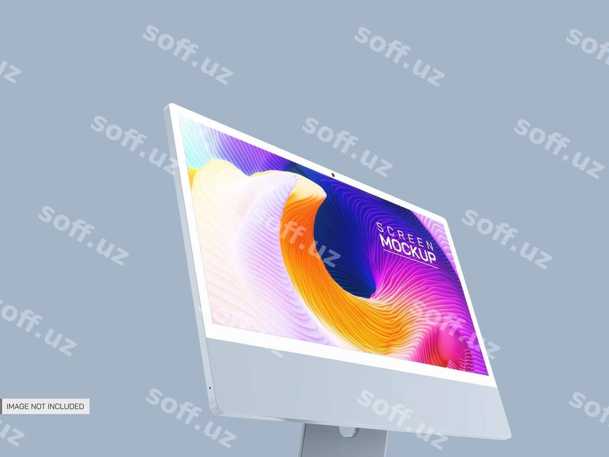 Ajraltirilgan ish stoli ekrani namunasi | Isolated desktop screen mockup