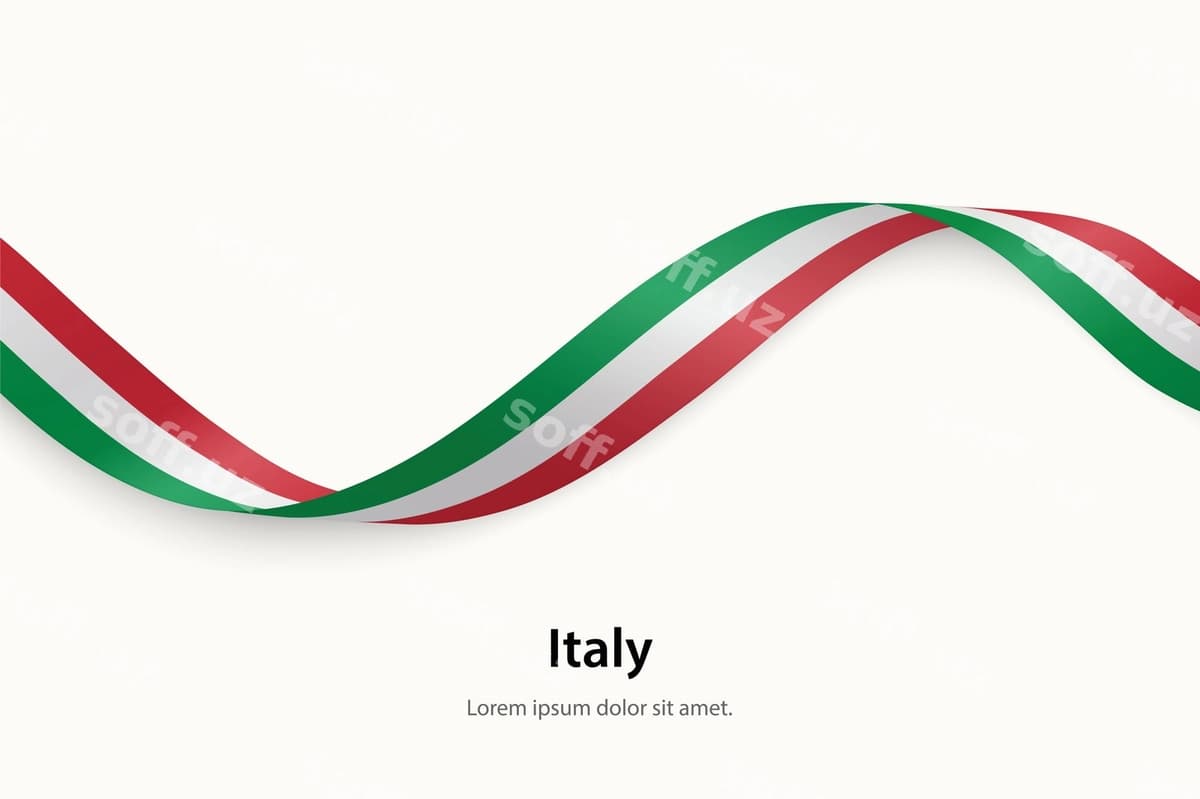 Italiya bayrog'i silkituvchi lenta | Italy flag waving ribbon