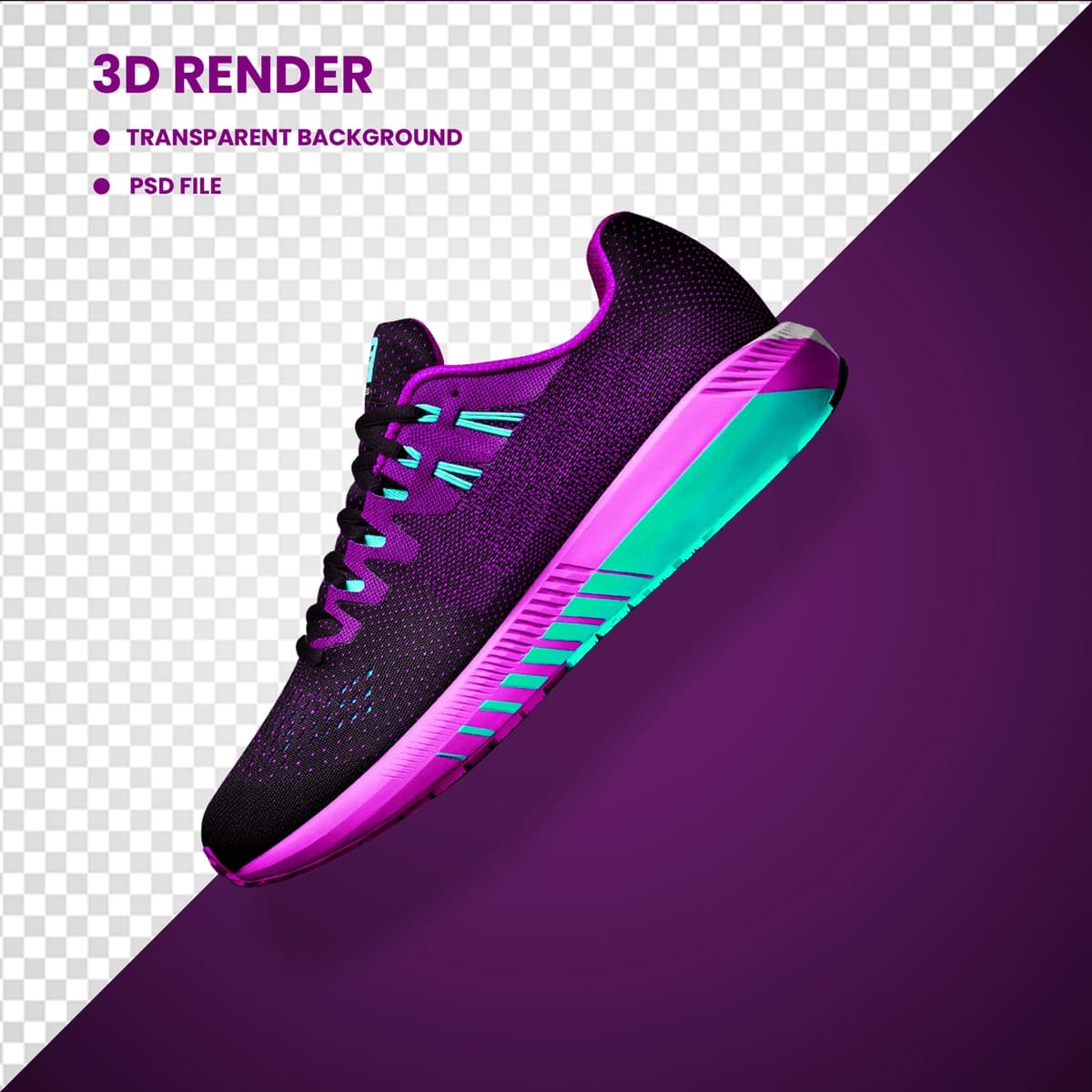 Yugurish poyabzali 3D dizayni realistik | Jogger shoes 3d design realistic