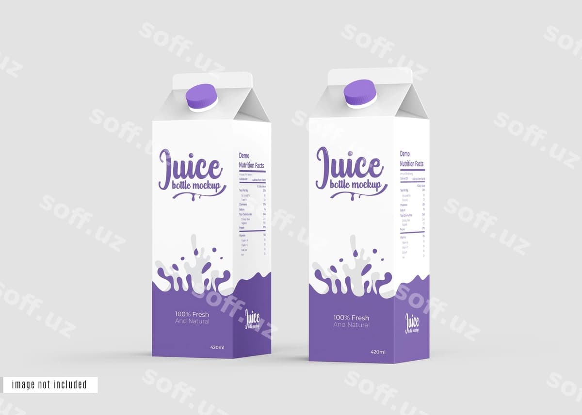 Shirin giyoh qadoqlash namunasi | Juice packaging mockup