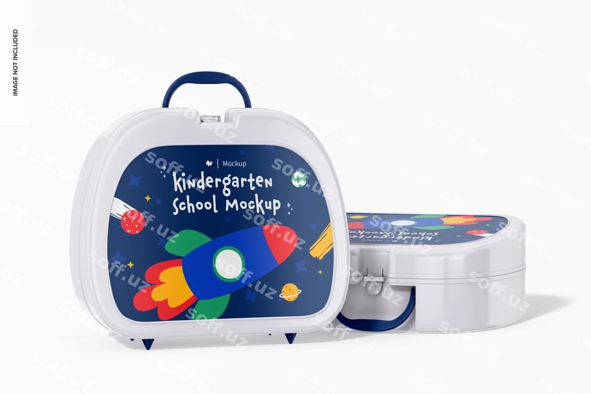 Bolalar tushlik sumkalarining maketi tushib ketdi | Kids lunchbags mockup standing dropped