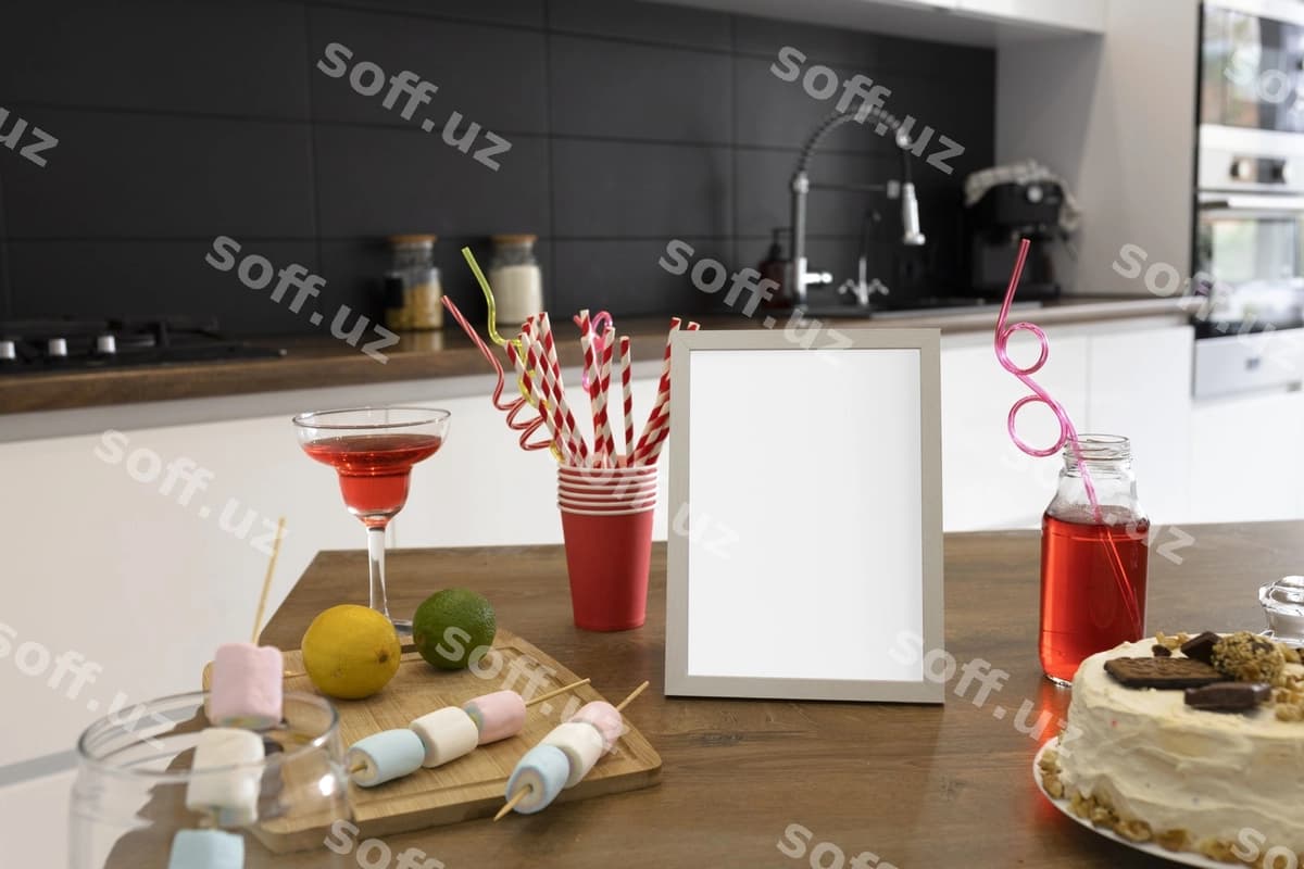 Oshxona ramka namuna dizayni | Kitchen frame mockup design