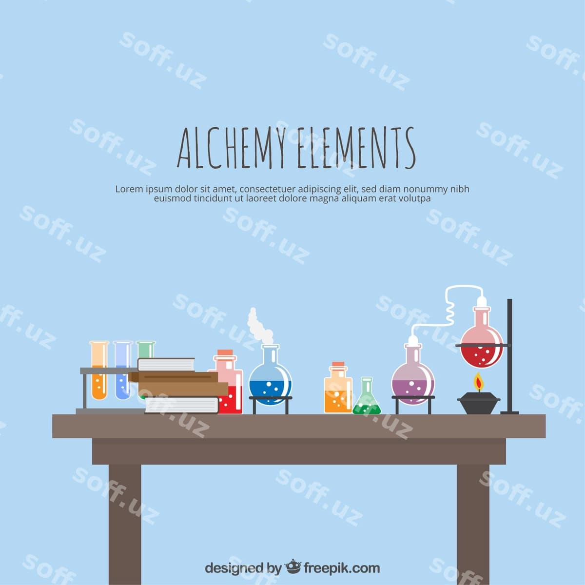 Laboratoriya alkimia elementlari bilan | Laboratory with alchemy elements