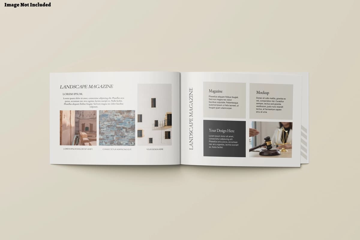 A4 landshaft jurnali maketi | A4 landscape magazine mockup