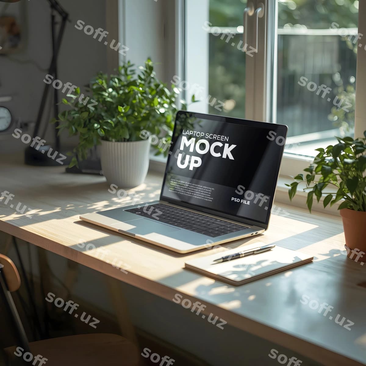 Noutbuk uchun psd faylining namunasi | Laptop mockup psd file