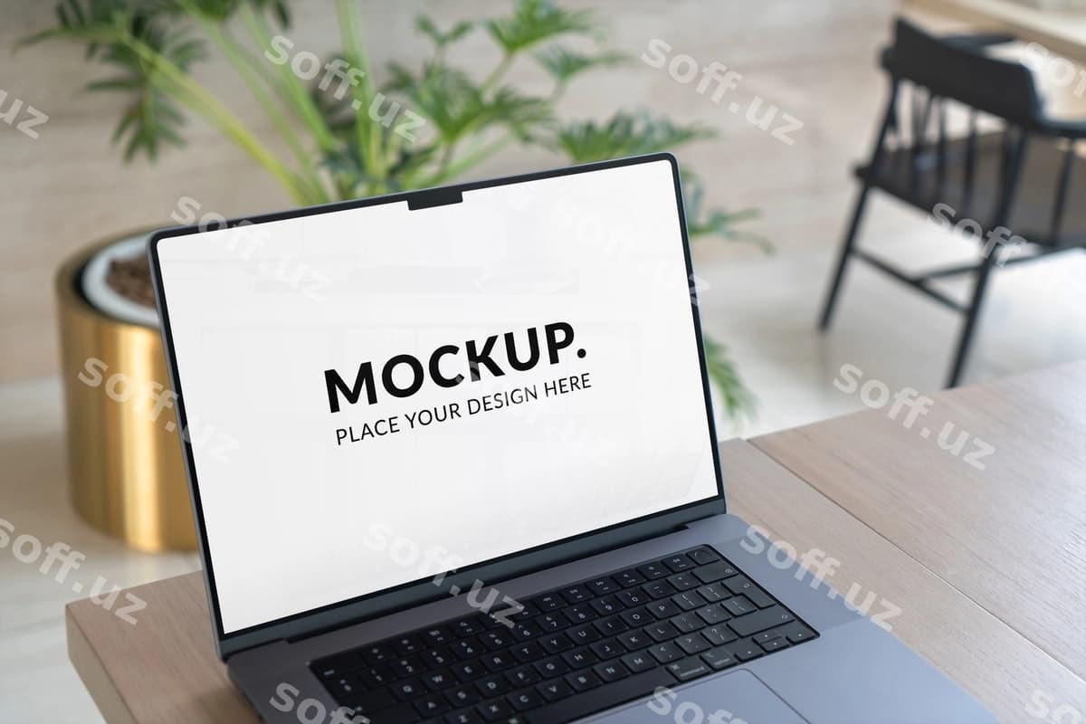 Noutbuk ekrani maket bilan | Laptop screen with mockup