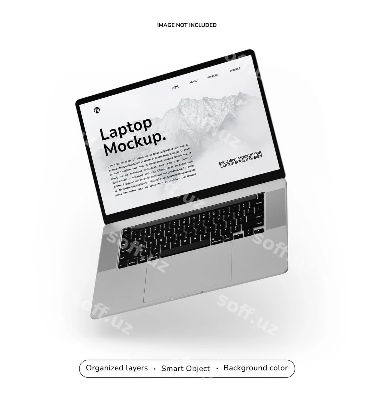 Laptop uchun veb-sayt maketi shablon | Laptop website mockup template