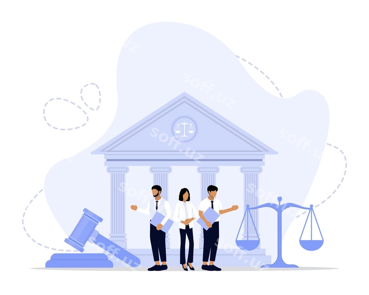 Yuridik firma kontseptsiyasi illyustratsiyasi | Law firm concept illustration