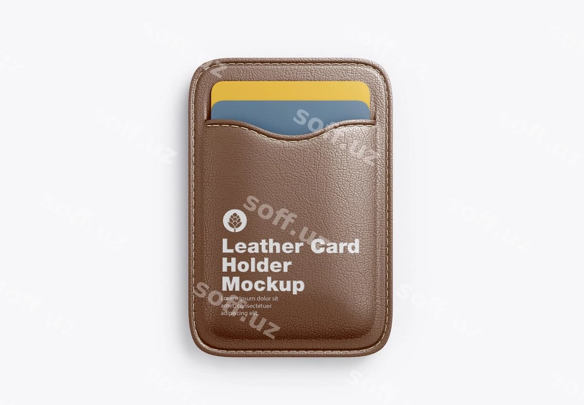 Choy karta hamda mockup | Leather card holder mockup