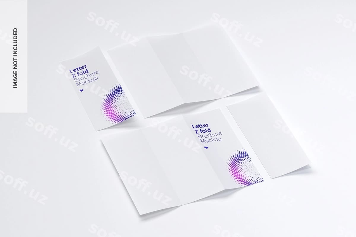Z harfi bilan buklangan broshyura maketi | Letter z fold brochure mockup