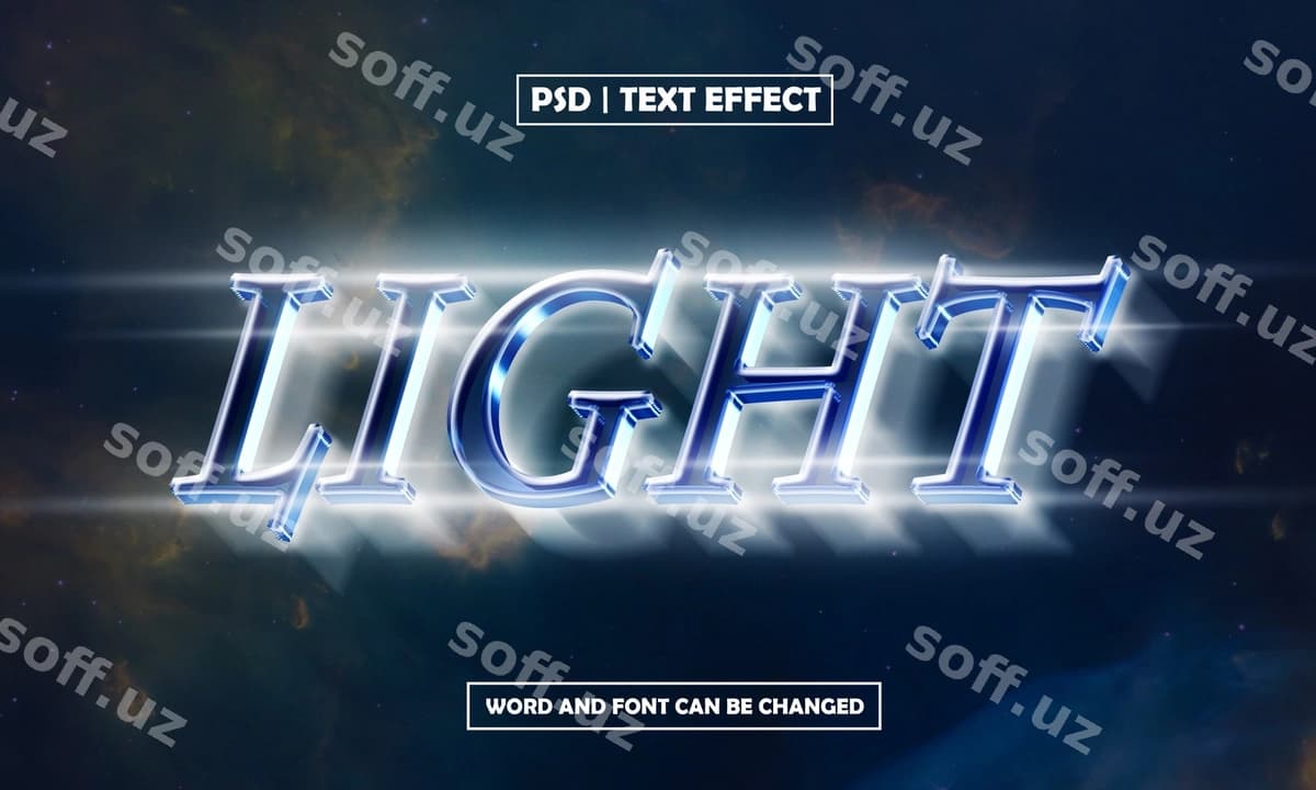 Yengil 3D tahrirlanadigan matn effekti | Light 3d editable text effect