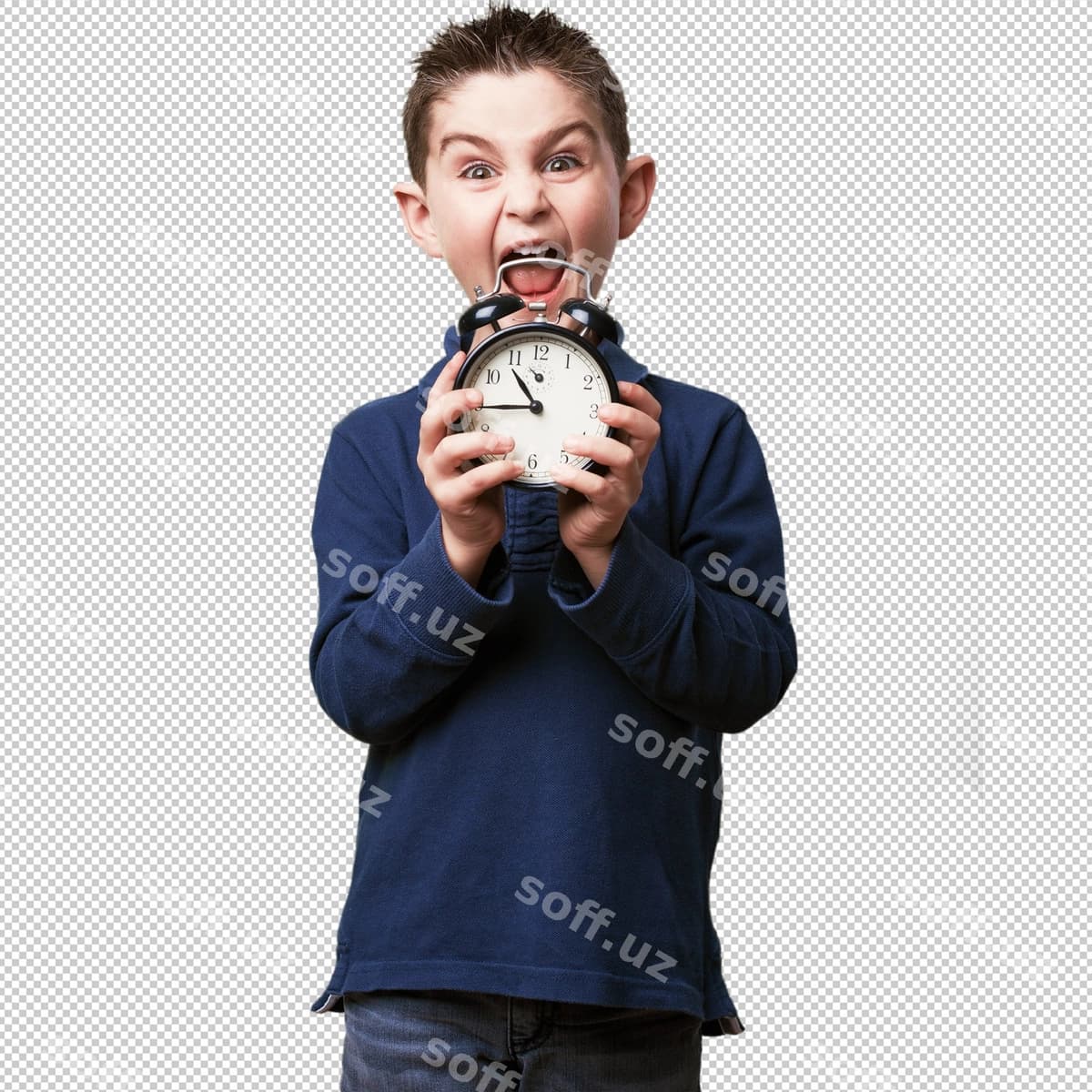 Budilnikli kichkina bola | Little kid with alarm clock