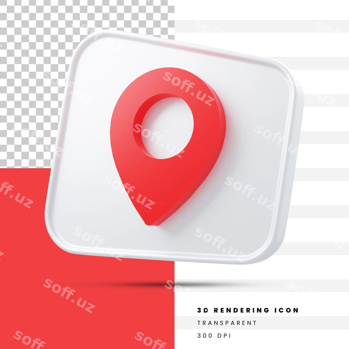 Joylashuvning 3D renderlash belgisi | Location 3d rendering icon