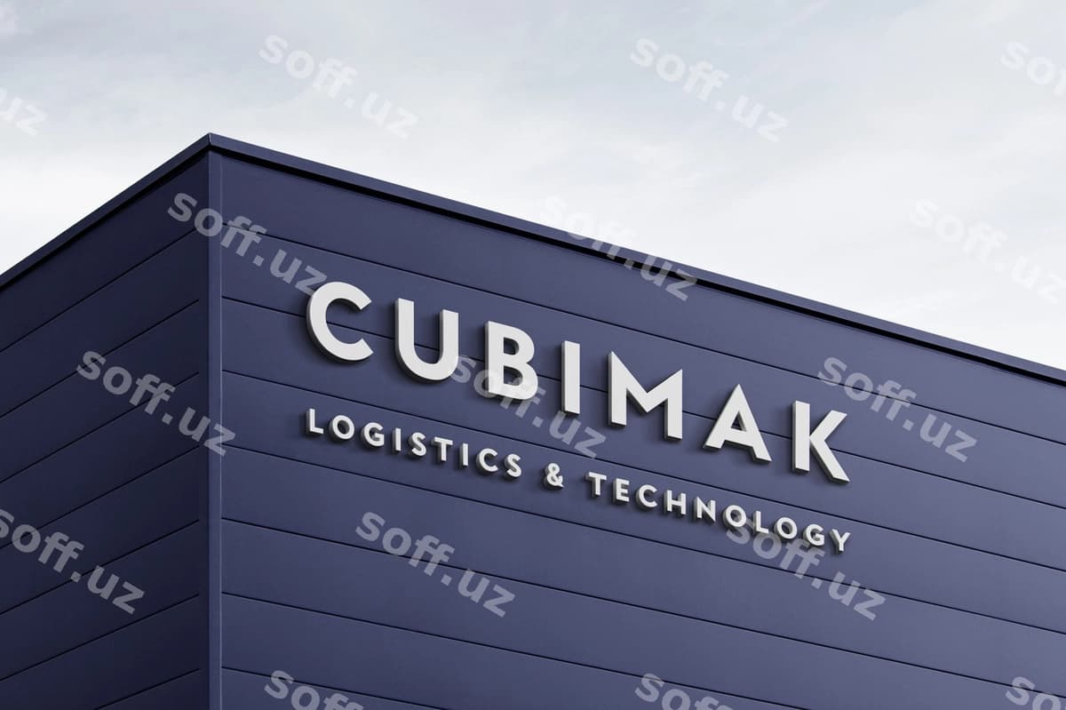 Logo namunasi 3d bino belgisi | Logo mockup 3d building sign