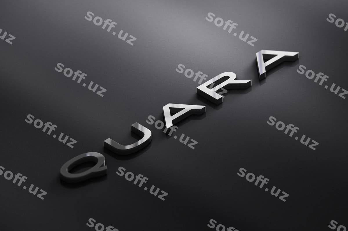 Logotip namunasi 3D hrom perspektivasi | Logo mockup perspective 3d chrome