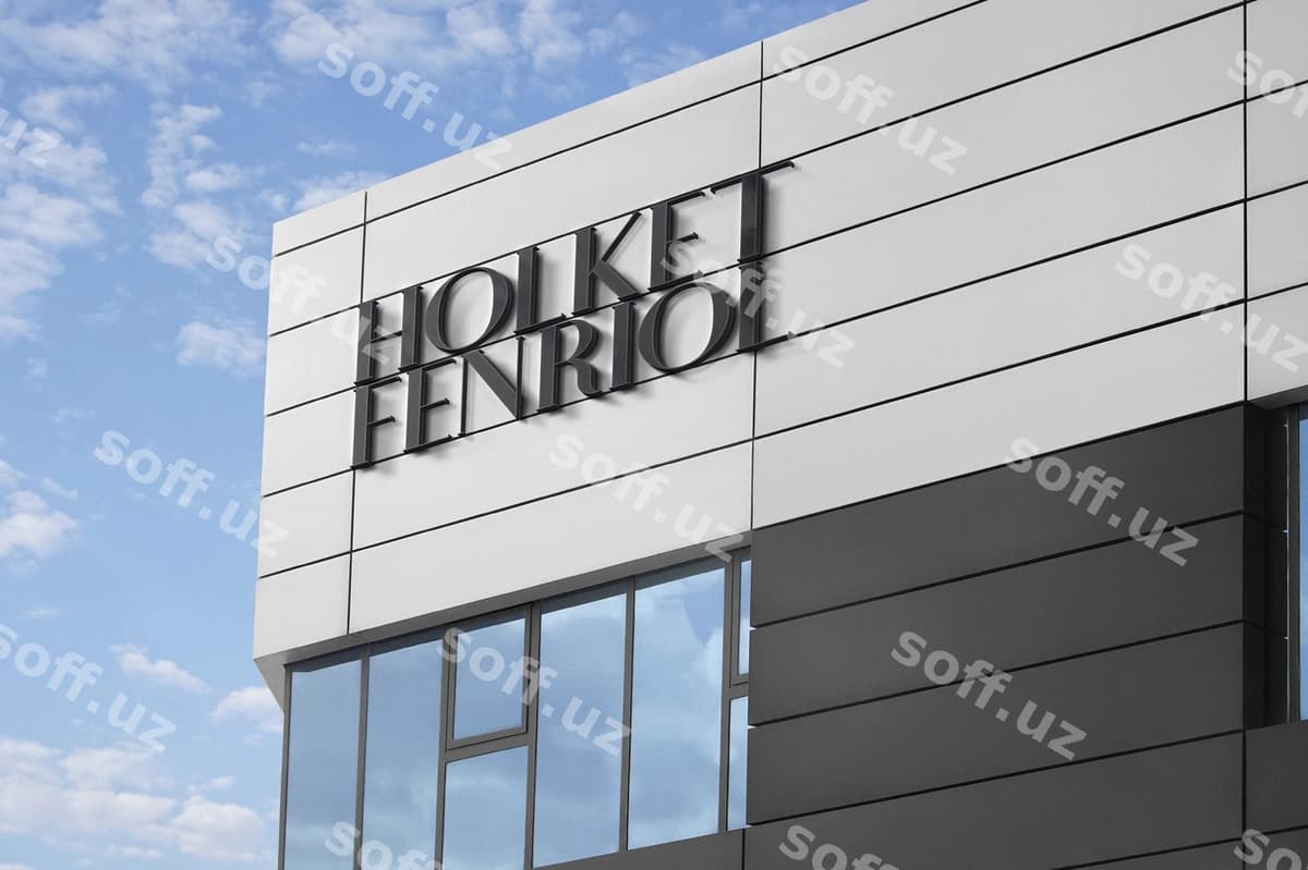 Logo maketi belgisi ofis jabhasi | Logo mockup sign office facade
