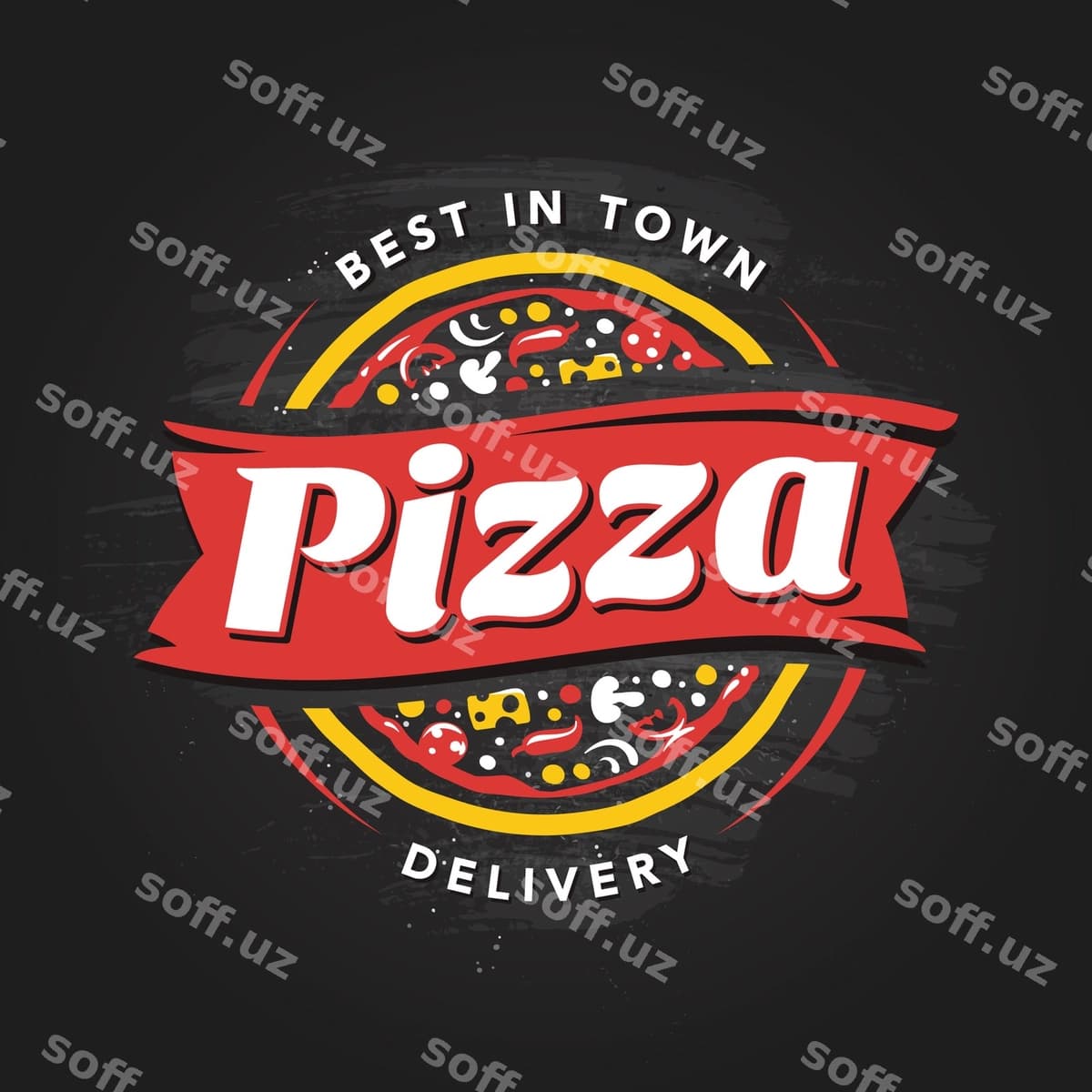 Boston pizza shahri logotipi | Logo pizza city boston