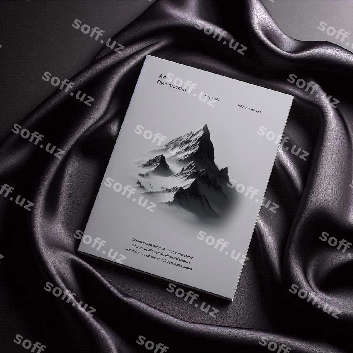 Luk sy qora flyer namunasi | Luxury black flyer mockup