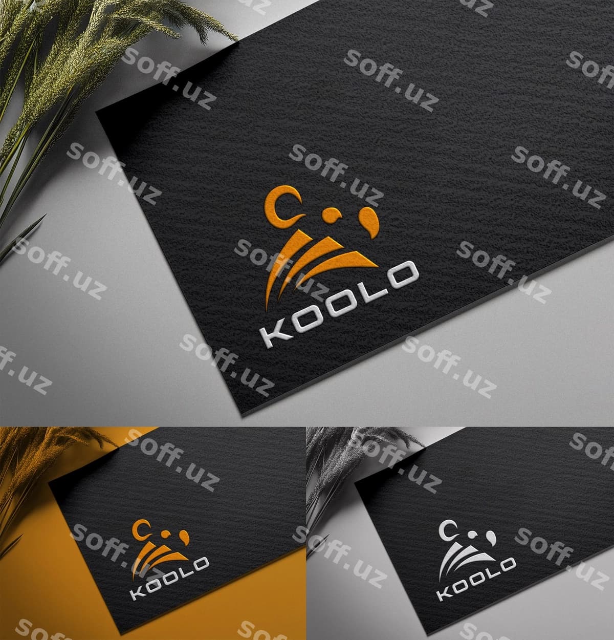 Bozorov bosma logotip namunasi qora varaq | Luxury press logo mockup black paper