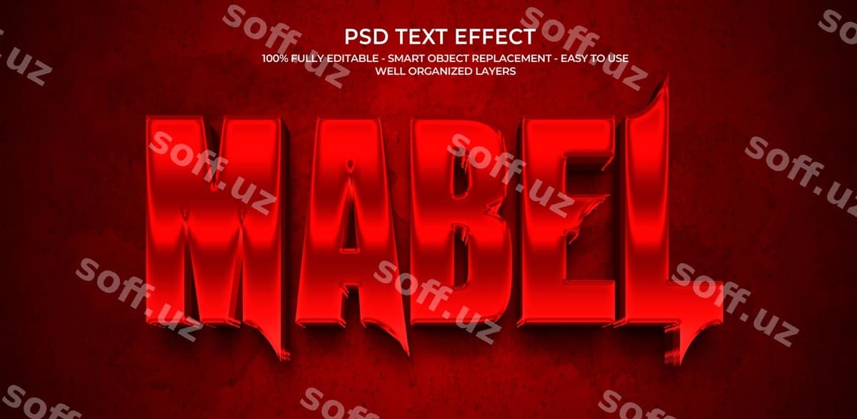 Mabel psd matn effekti | Mabel psd text effect