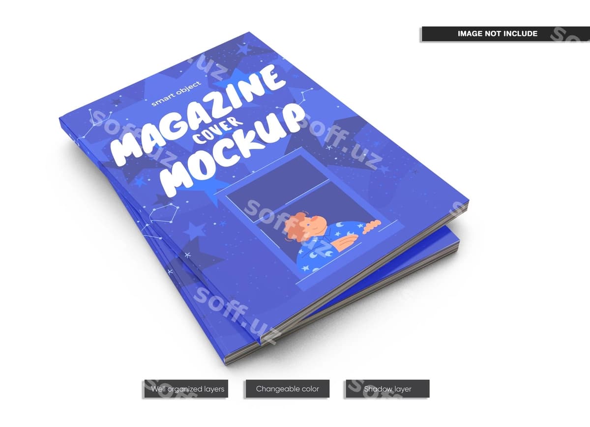 Jurnali muqaddima namuna dizayni ajraltirilgan | Magazine cover mockup design isolated