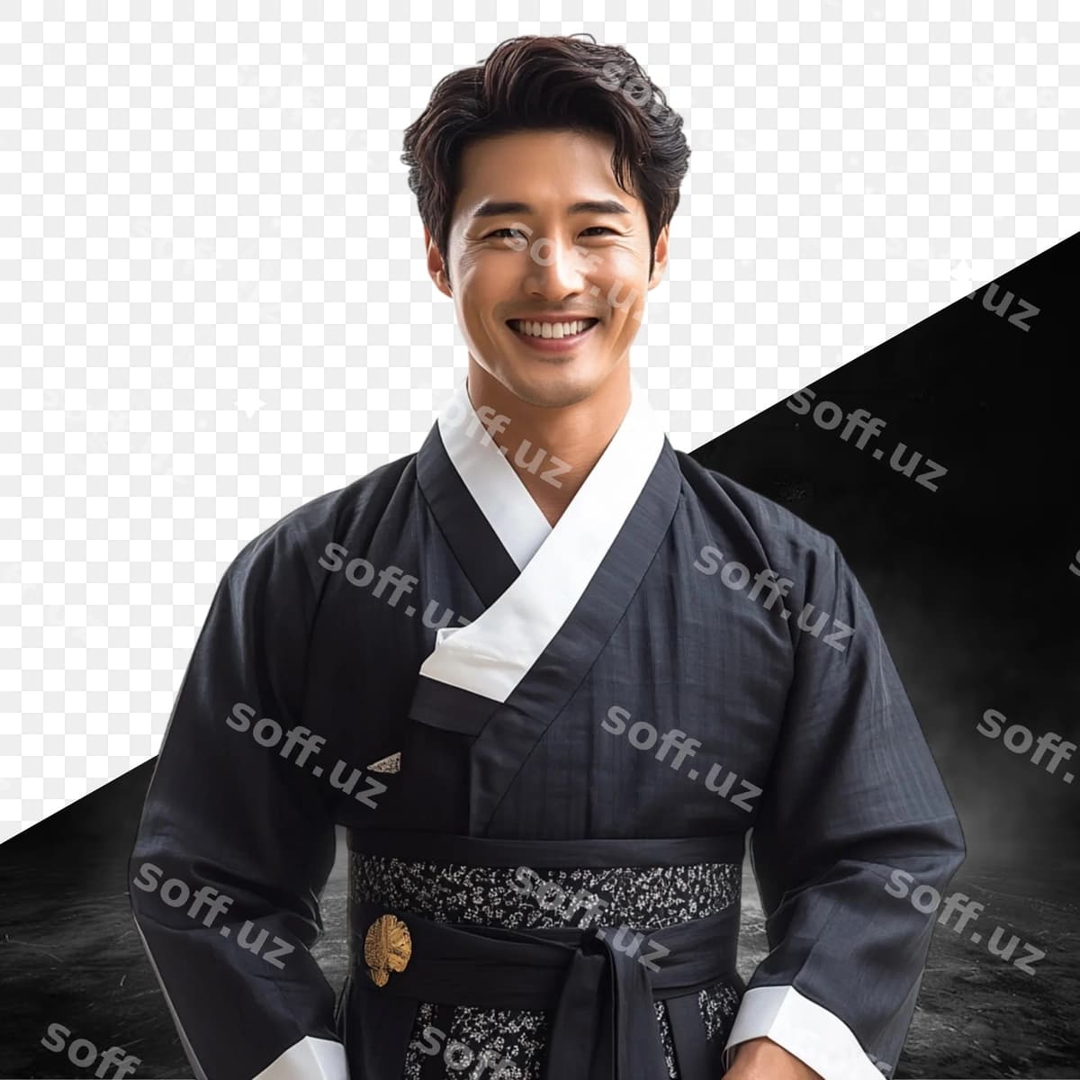 Erkak kimono suratga tushmoqda | Man kimono poses photo