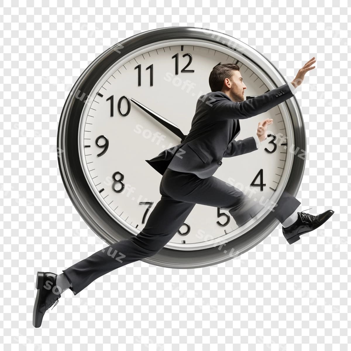 Vaqtga qarshi yugurayotgan odam | Man running against time