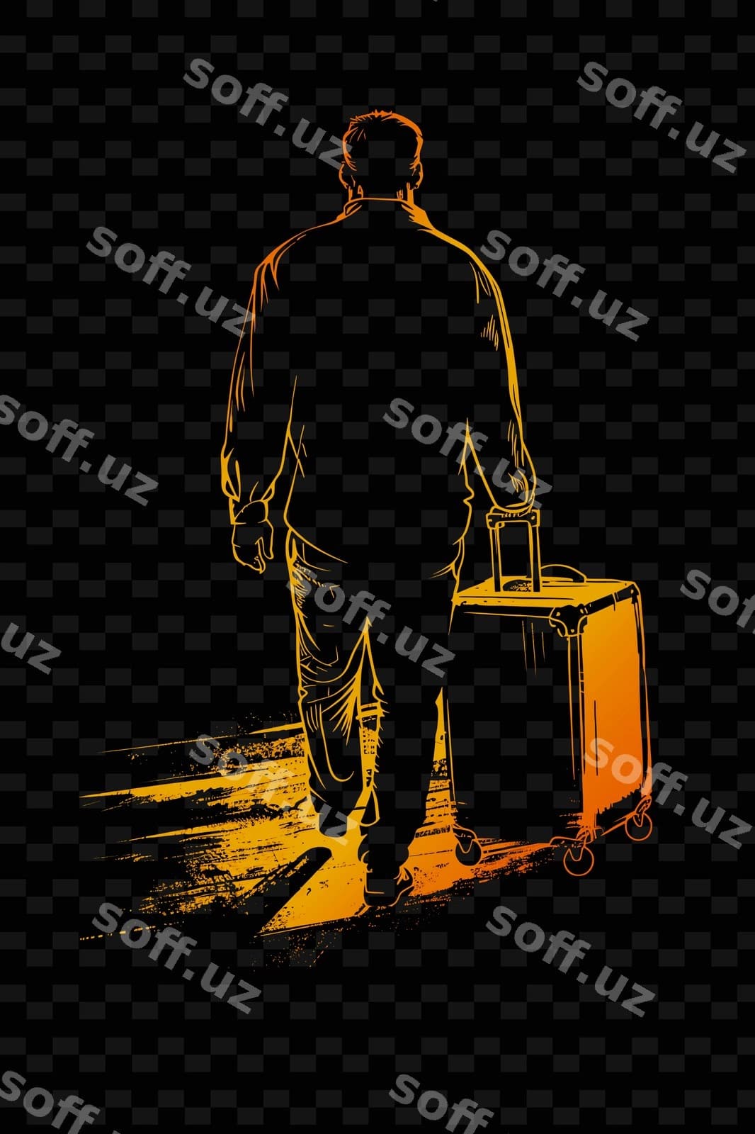 Erdaijit sohibi va bagajı bilan qozonini | Man with suitcase bag floor