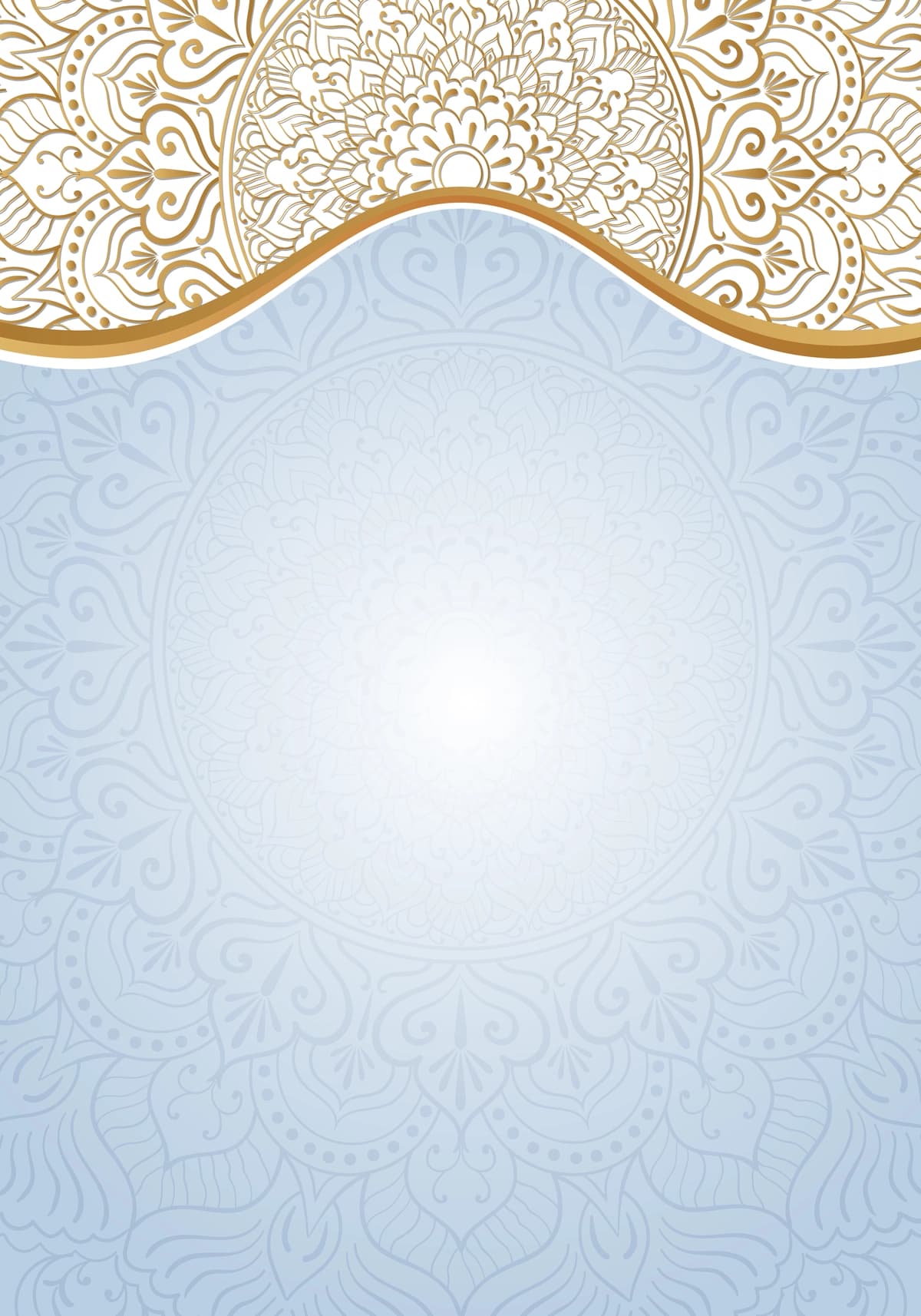 Oltin chegarali islomiy to'y taklifnomasi bilan Mandala fon rasmi | Mandala background with golden border wedding invitation card islamic