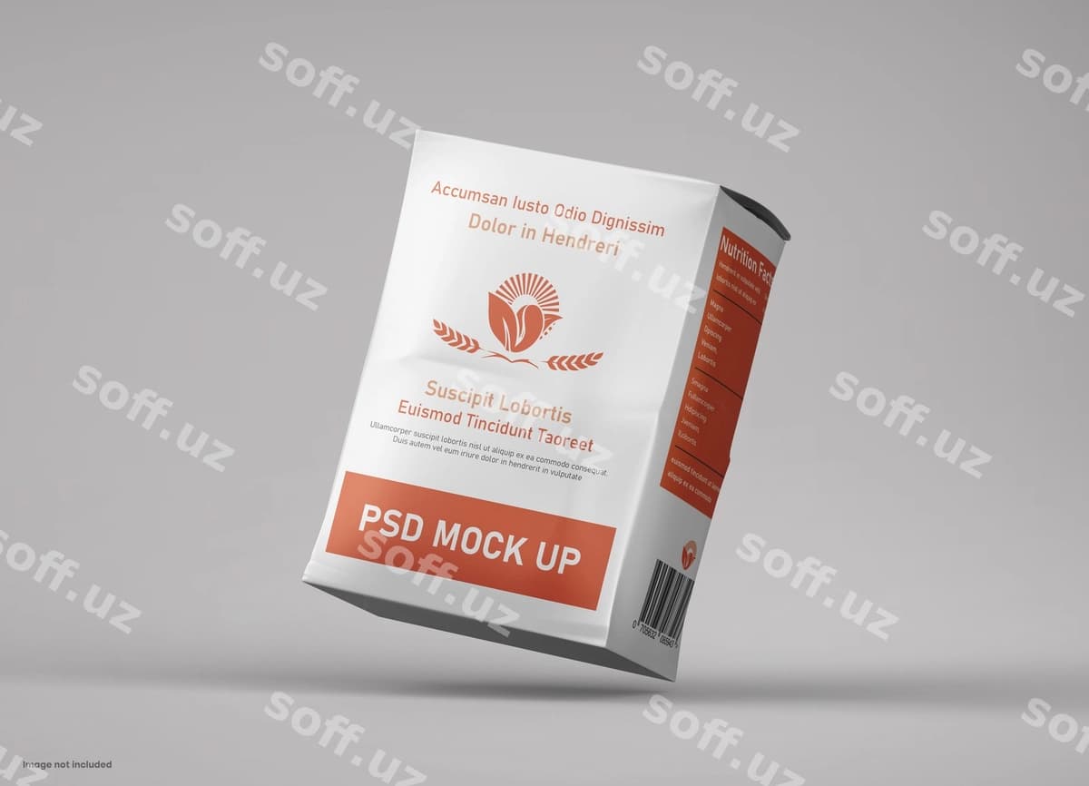 Mat qog'oz un qutisi paket namunasi | Matte paper flour bag package mockup