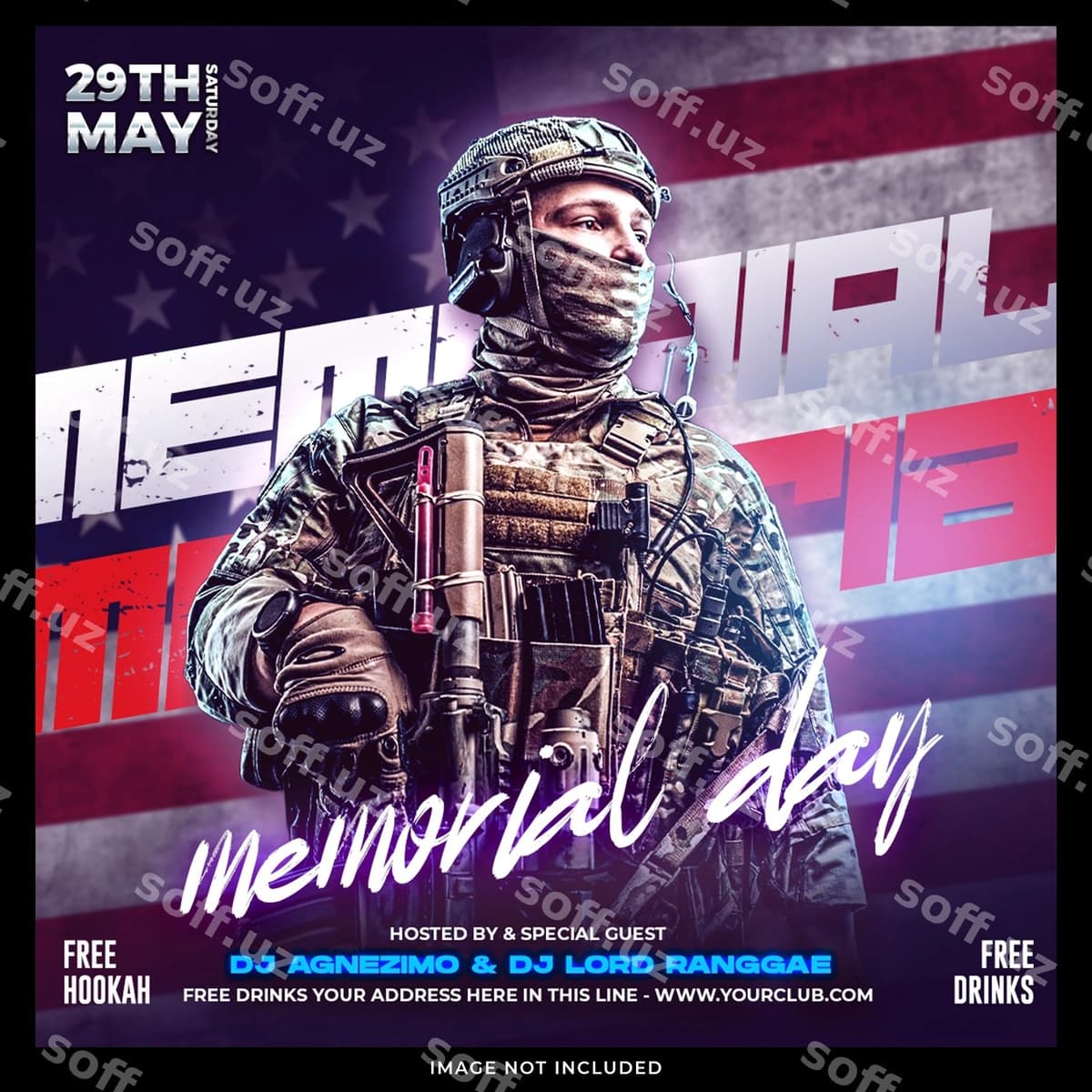 Xotira kuni uchun shablon | Memorial day post template