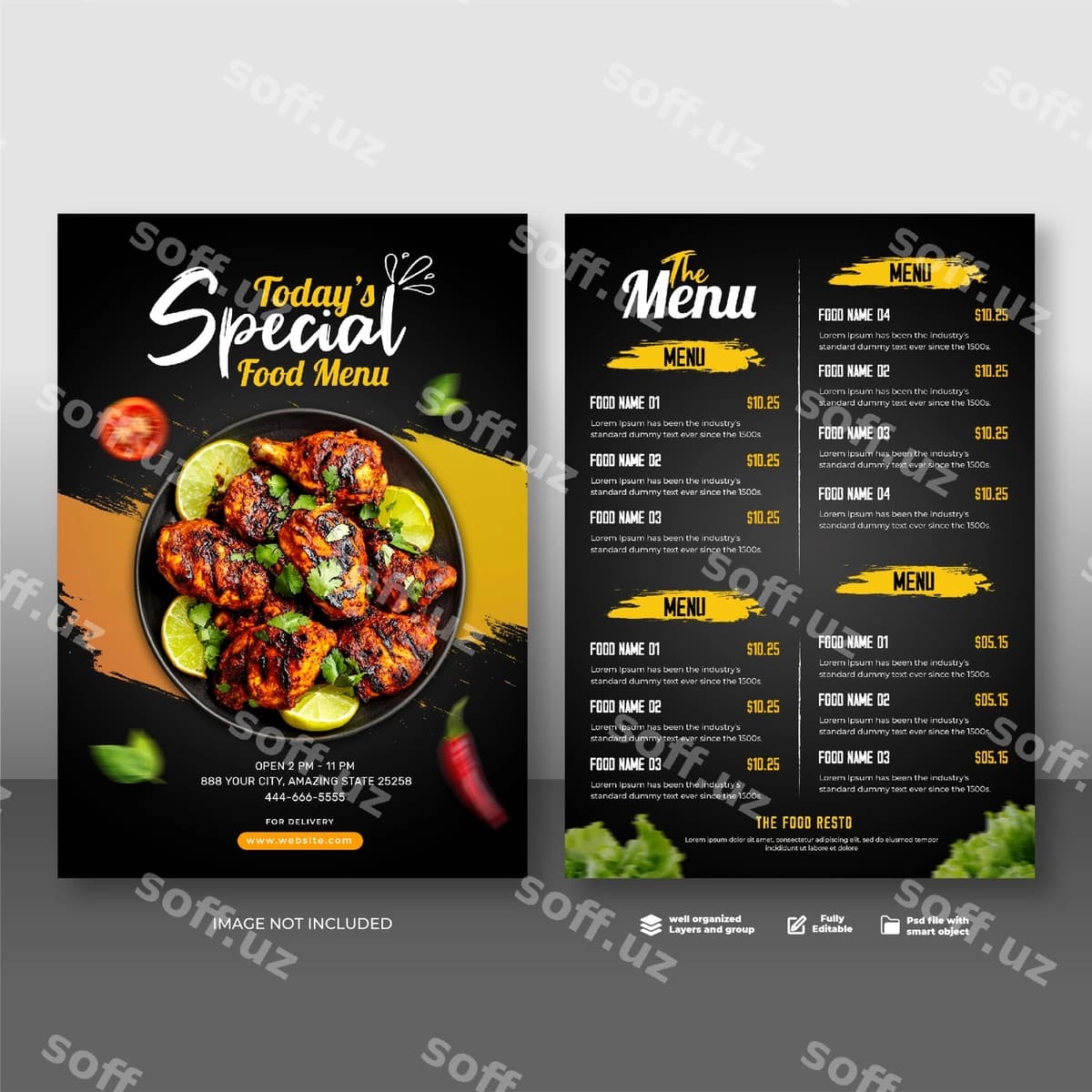 Menyu shablon | Menu template
