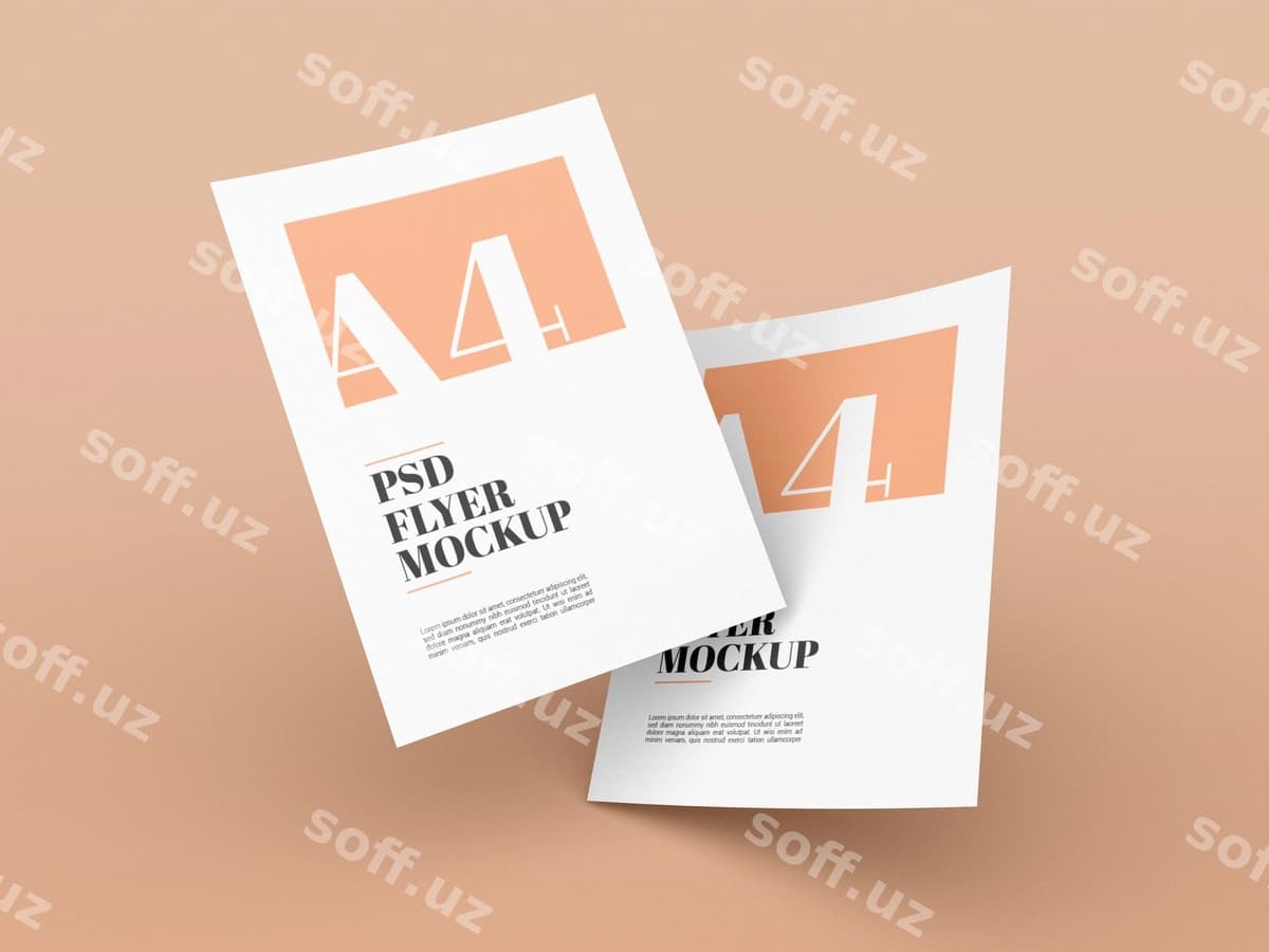 Minimal a4 flayer maketi | Minimal a4 flyer mockup