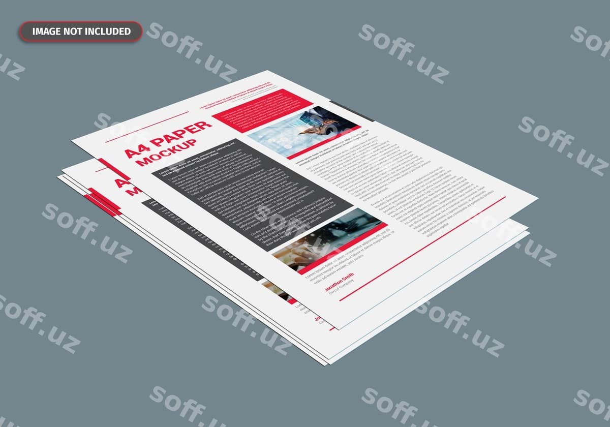 Minimal a4 varaqi mockup dizayni | Minimal a4 page mockup design