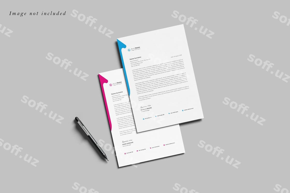 Minimalizmli maktub sarlavhasi modeli | Minimalist letterhead mockup