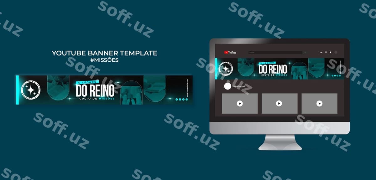 Missoes YouTube banner shabloni | Missoes youtube banner template