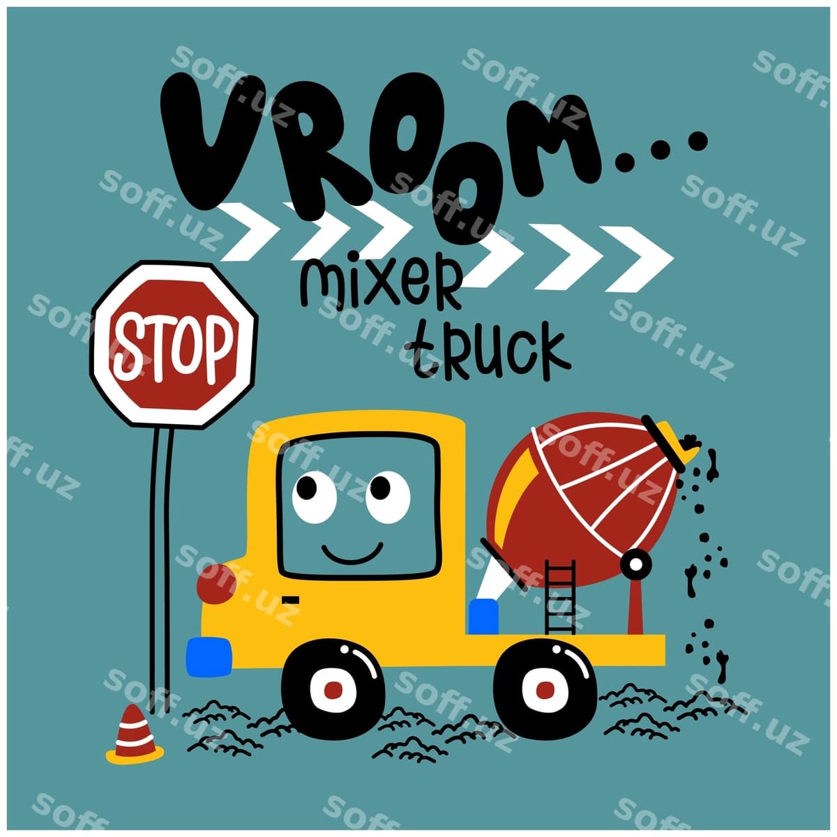 Miksyer yuk avtomobili yo'l aralash karyokka | Mixer truck road funny cartoon