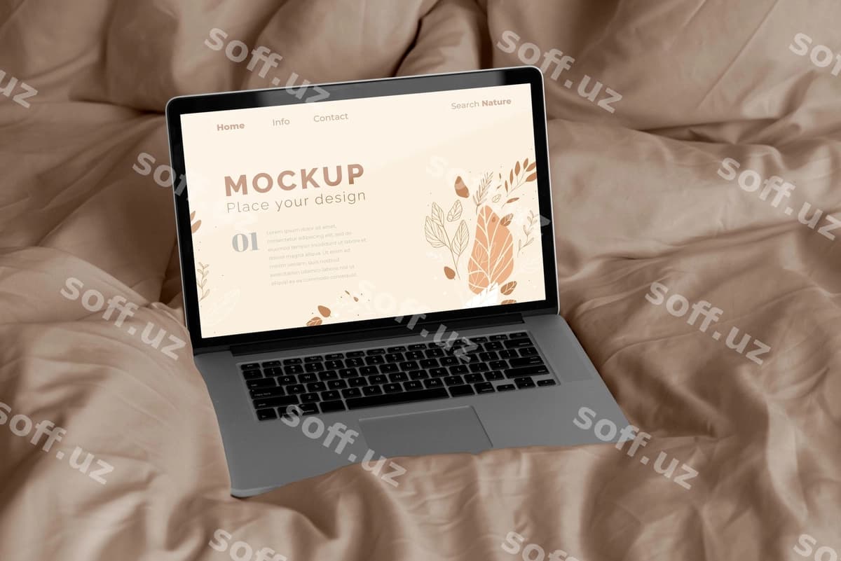 Laptop uchun yotoqxonani masxara qilish | Mock up laptop bedroom