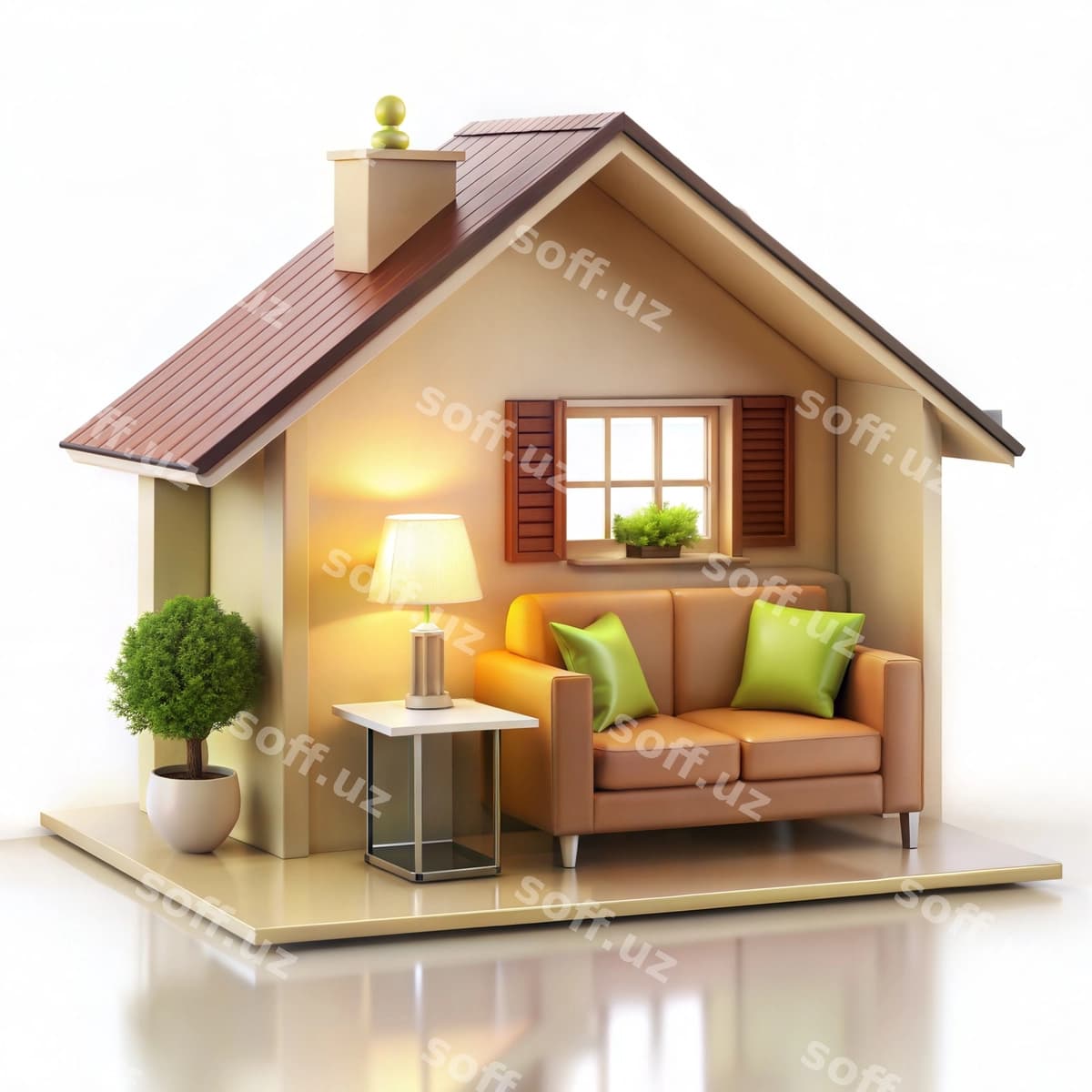 Zamonaviy yorqin ichki 3d render | Modern bright interior 3d rendering