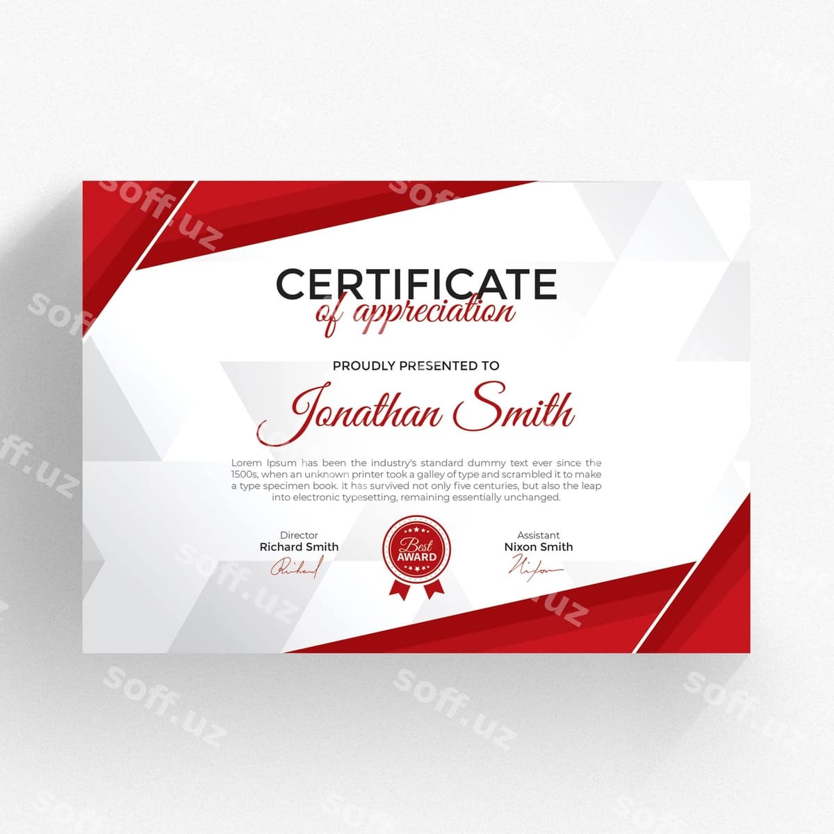 Zamonaviy sertifikat shabloni | Modern certificate template