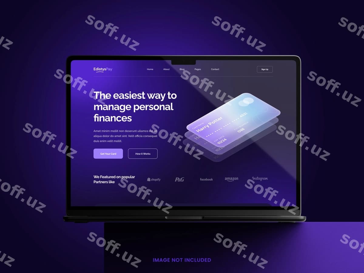 Zamonaviy noutbuk ekrani mockupi | Modern laptop screen mockup