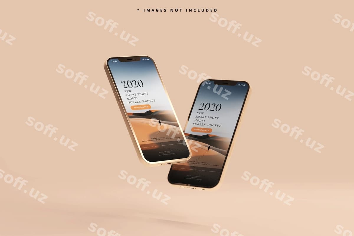 Zamonaviy akillı telefonlar namunasi | Modern smart phones mockup