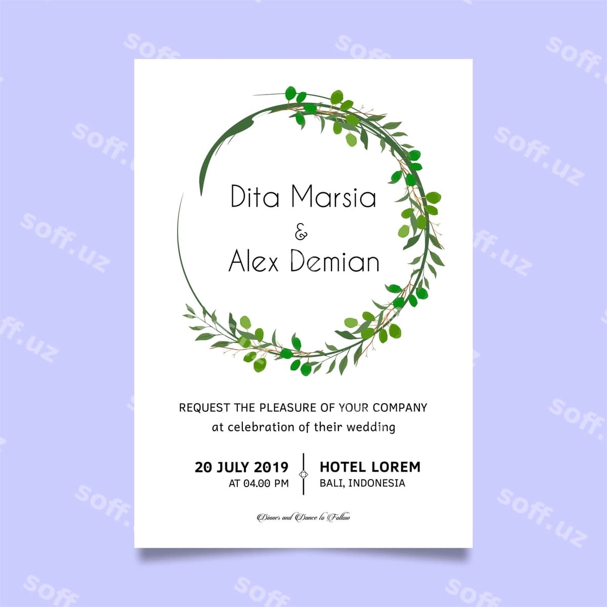 Zamonaviy to'y taklifnomasi | Modern wedding invitation card