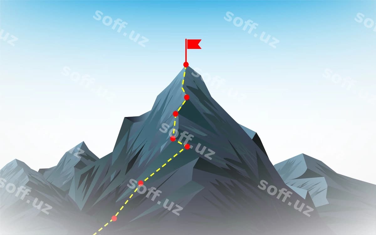 Tog'ga chiqish yo'lining cho'qqisi | Mountain climbing route peak